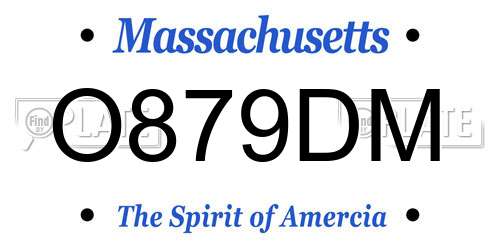 O879DM Massachusetts License Plate
