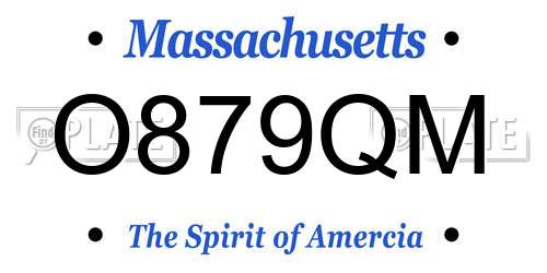 O879QM Massachusetts License Plate