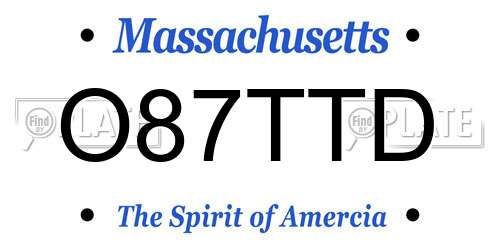 O87TTD Massachusetts License Plate