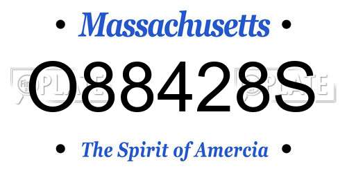 O88428S Massachusetts License Plate