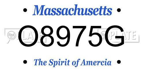 O8975G Massachusetts License Plate