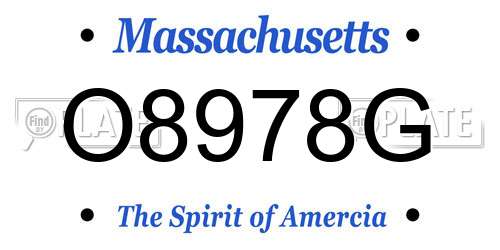 O8978G Massachusetts License Plate