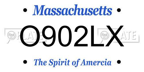 O902LX Massachusetts License Plate