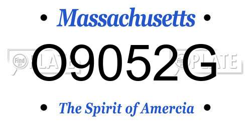 O9052G Massachusetts License Plate