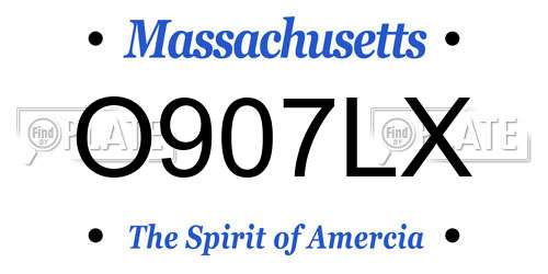 O907LX Massachusetts License Plate