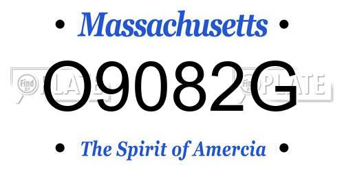 O9082G Massachusetts License Plate