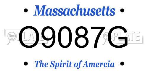 O9087G Massachusetts License Plate