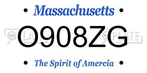 O908ZG Massachusetts License Plate