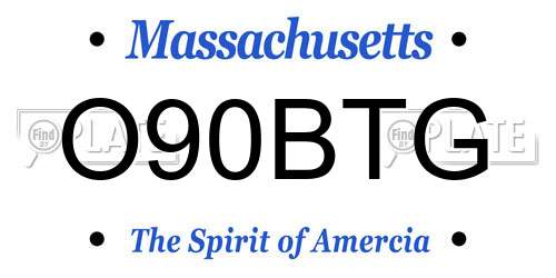 O90BTG Massachusetts License Plate