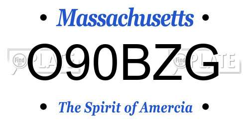 O90BZG Massachusetts License Plate