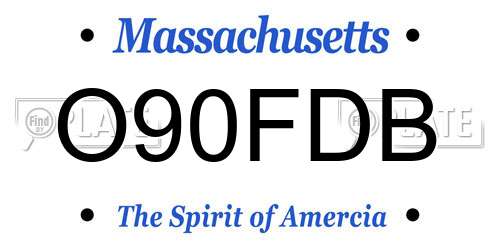 O90FDB Massachusetts License Plate
