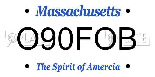 O90FOB Massachusetts License Plate
