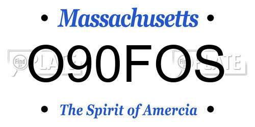 O90FOS Massachusetts License Plate
