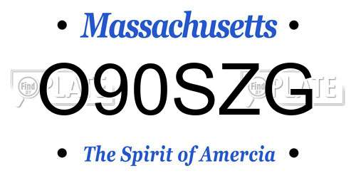 O90SZG Massachusetts License Plate