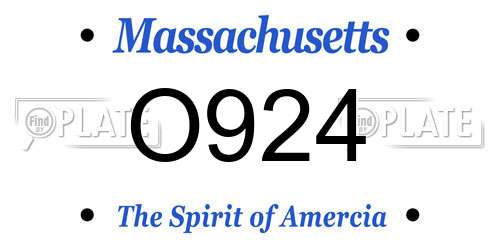 O924 Massachusetts License Plate