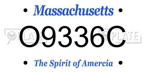 O9336C Massachusetts License Plate