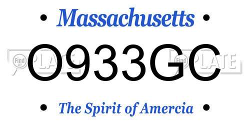 O933GC Massachusetts License Plate