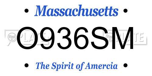 O936SM Massachusetts License Plate