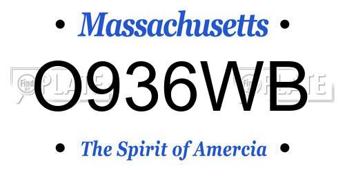 O936WB Massachusetts License Plate