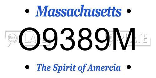 O9389M Massachusetts License Plate