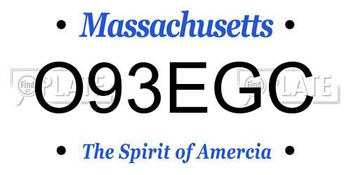 O93EGC Massachusetts License Plate