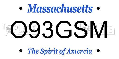 O93GSM Massachusetts License Plate
