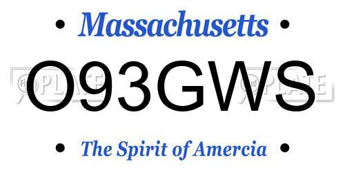 O93GWS Massachusetts License Plate