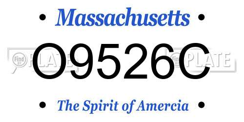 O9526C Massachusetts License Plate
