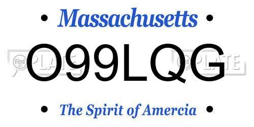 O99LQG Massachusetts License Plate