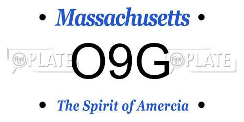 O9G Massachusetts License Plate