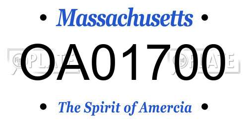 OA01700 Massachusetts License Plate