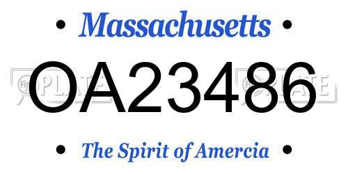 OA23486 Massachusetts License Plate