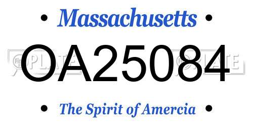 OA25084 Massachusetts License Plate