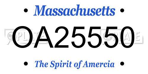 OA25550 Massachusetts License Plate