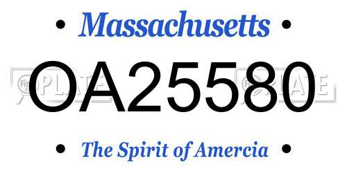 OA25580 Massachusetts License Plate