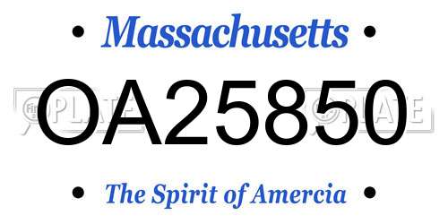 OA25850 Massachusetts License Plate
