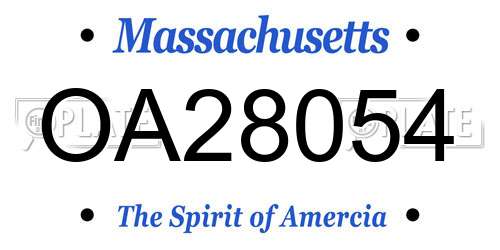 OA28054 Massachusetts License Plate