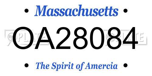 OA28084 Massachusetts License Plate