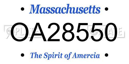 OA28550 Massachusetts License Plate