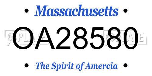 OA28580 Massachusetts License Plate