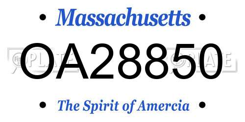 OA28850 Massachusetts License Plate