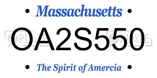OA2S550 Massachusetts License Plate