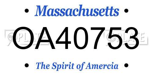 OA40753 Massachusetts License Plate