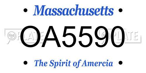 OA5590 Massachusetts License Plate