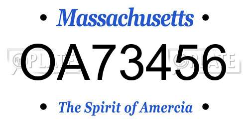 OA73456 Massachusetts License Plate