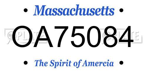 OA75084 Massachusetts License Plate
