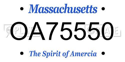 OA75550 Massachusetts License Plate