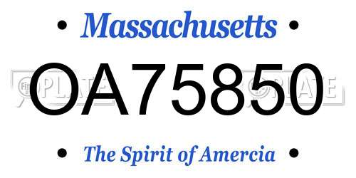 OA75850 Massachusetts License Plate