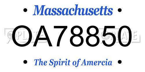 OA78850 Massachusetts License Plate