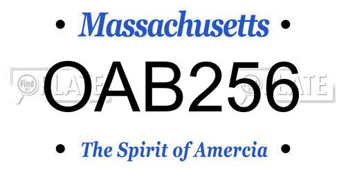 OAB256 Massachusetts License Plate